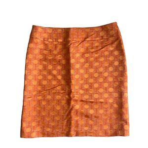 Real Clothes Polka Design Mini Pencil Skirt Rust Orange Size 14
